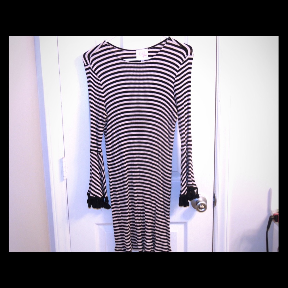 Pink and Black Striped Dress